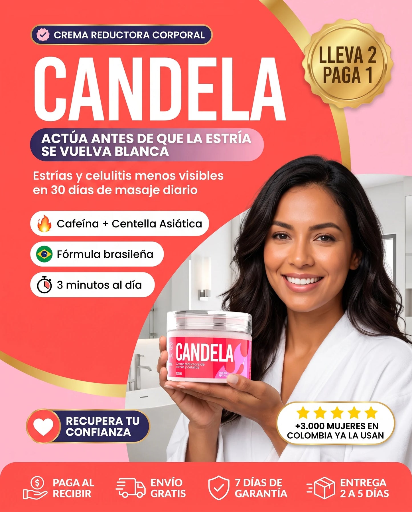 Crema Candela: estrías y celulitis menos visibles en 30 días de masaje diario