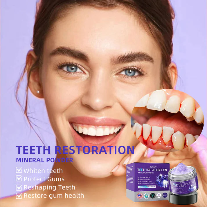 Polvo Blanqueador de dientes | Fórmula de Limpieza Profunda | Sabor Menta Fresca + Cepillo Premium Clean GRATIS