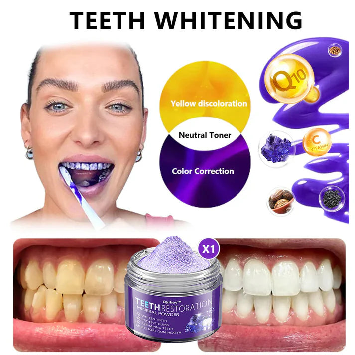 Polvo Blanqueador de dientes | Fórmula de Limpieza Profunda | Sabor Menta Fresca + Cepillo Premium Clean GRATIS