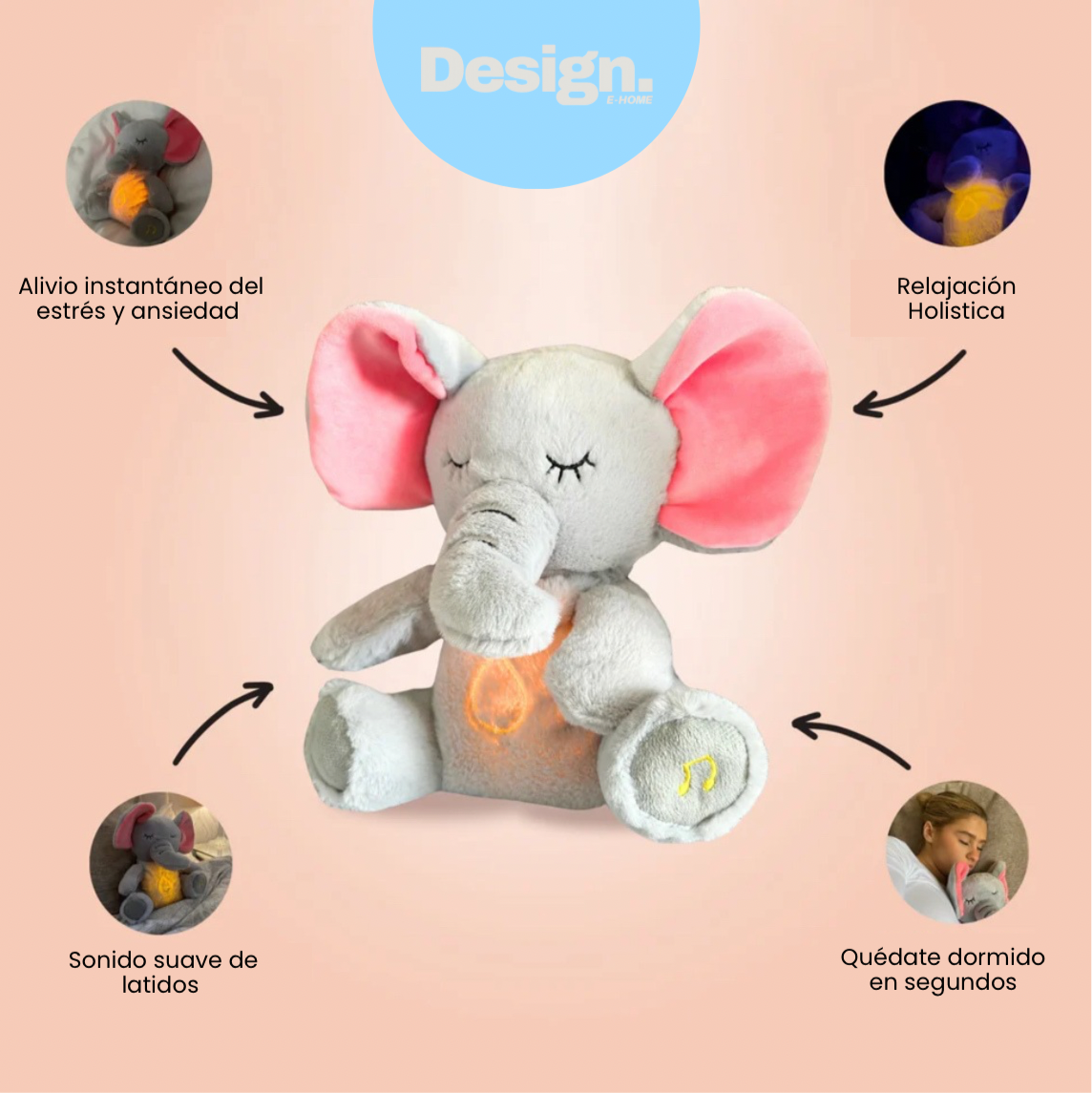 Peluche Antiestrés de Elefante