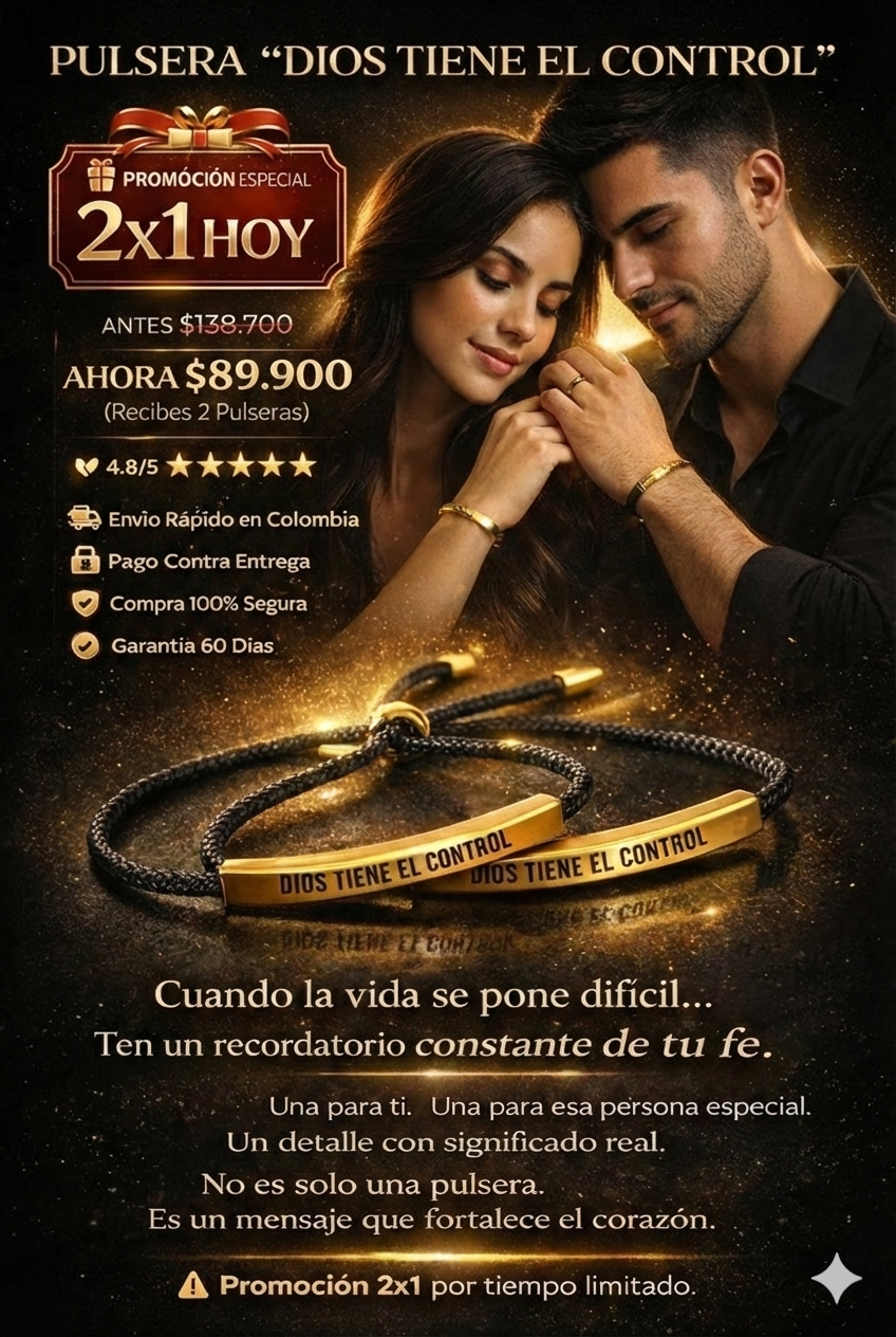 Pulsera Dios tiene el control ¡2X1 HOY! Bañada en oro