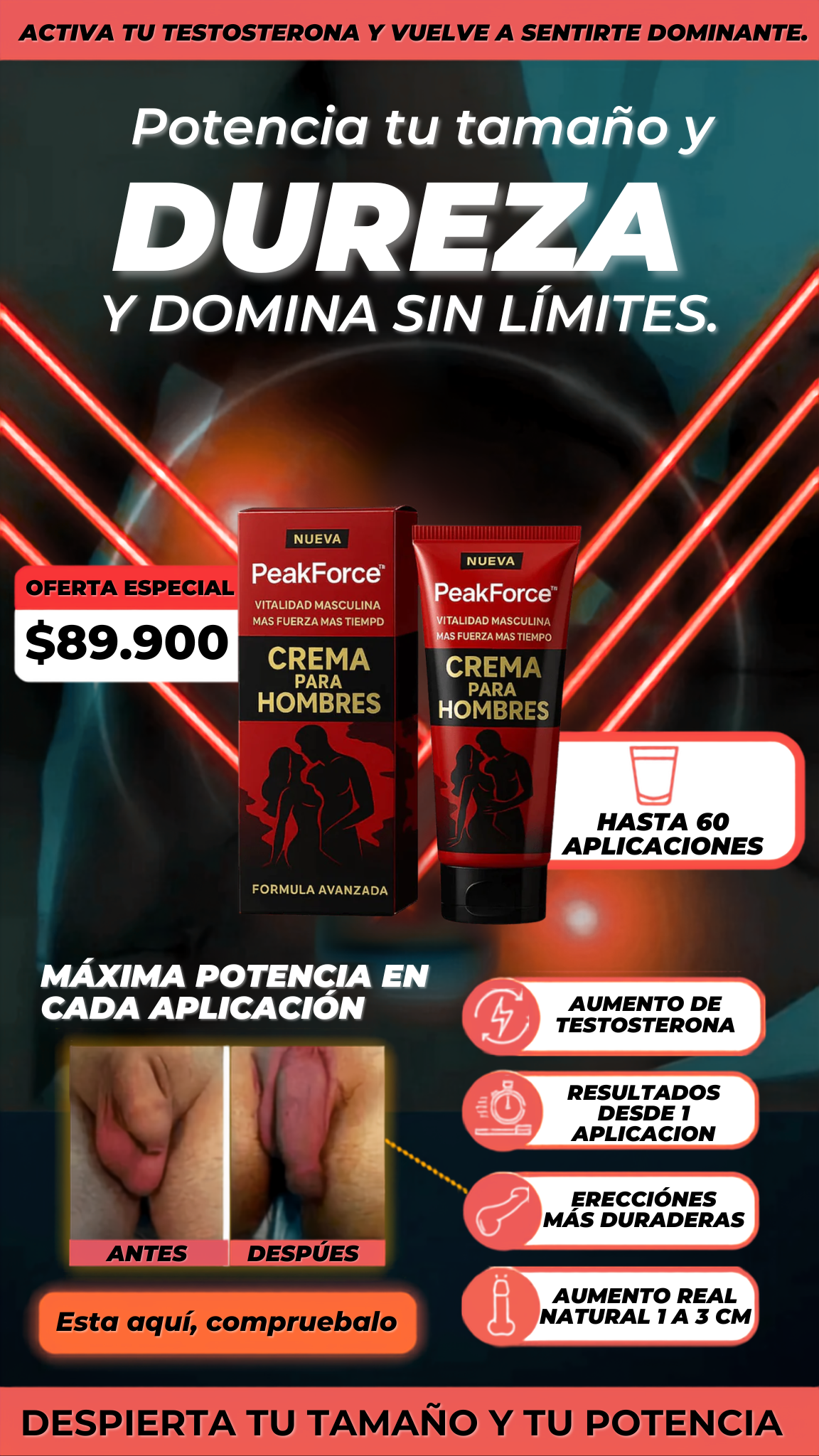 PeakForce Crema para Hombres + Retardante GRATIS