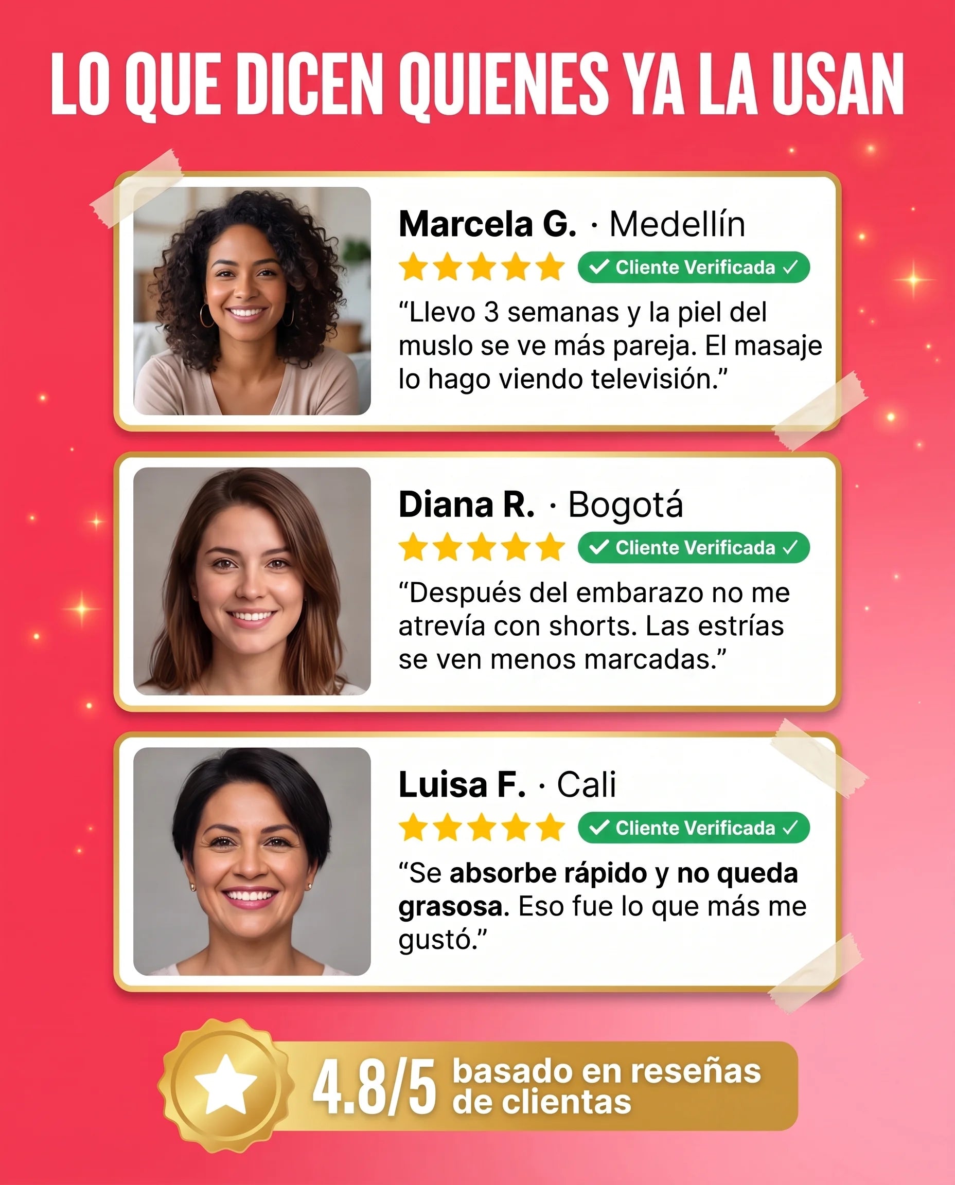 Reseñas de clientas de Crema Candela en Medellín, Bogotá y Cali