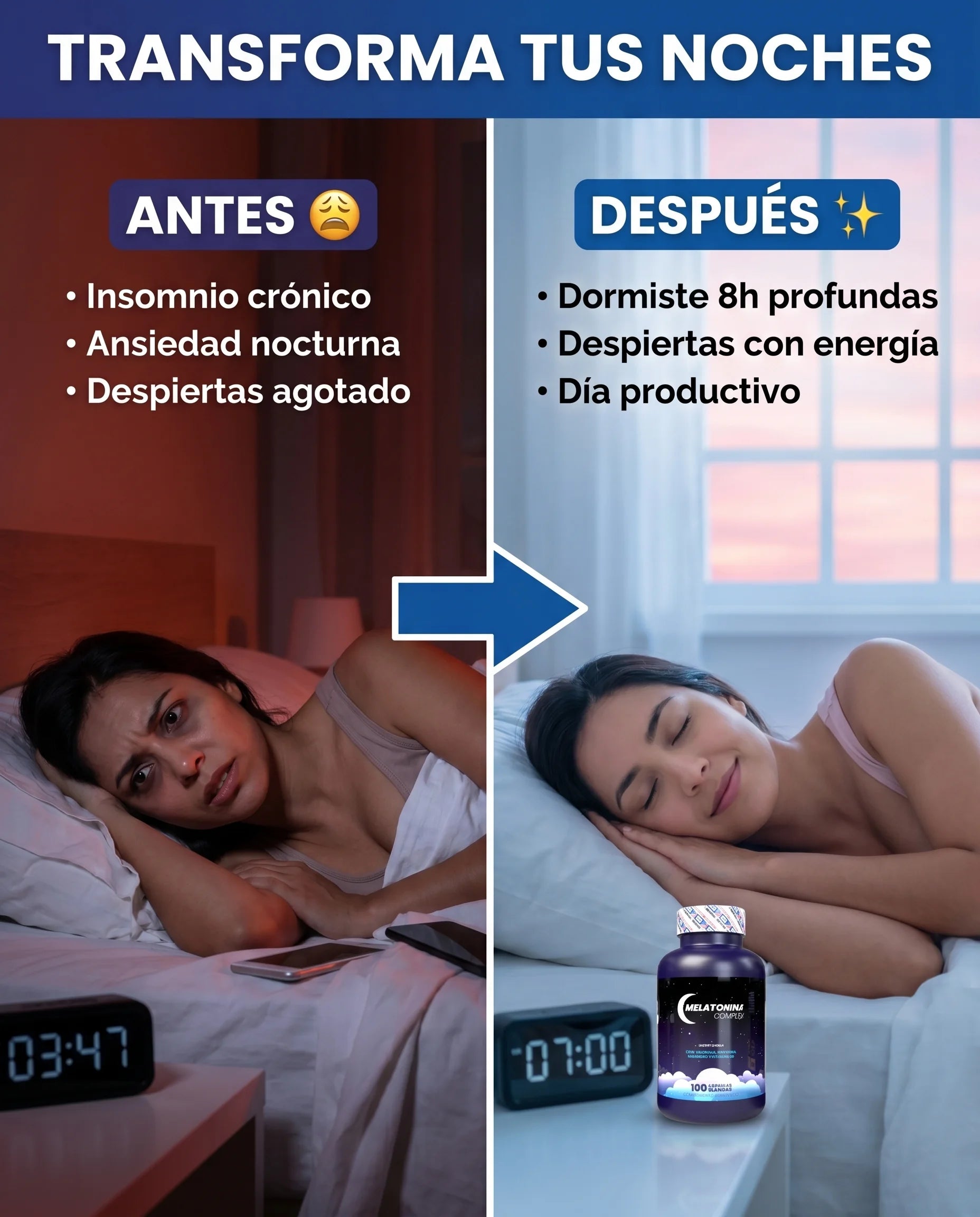 Melatonina Complex - Antes y despues
