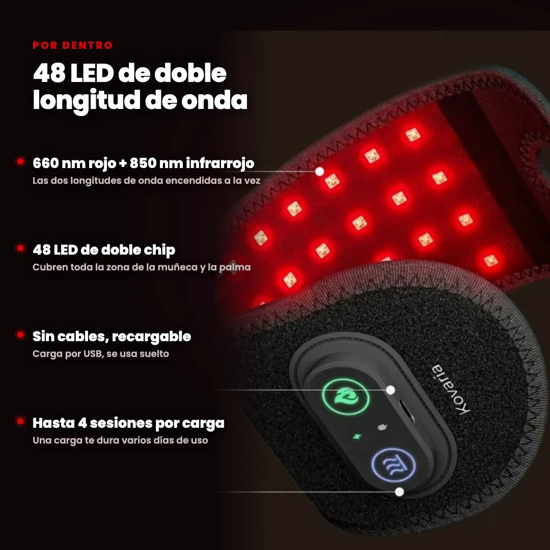 48 LED de doble longitud de onda: 660 nm rojo y 850 nm infrarrojo